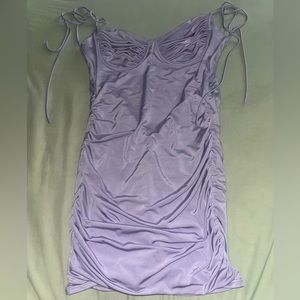 Carol ruched bodycon dress in purple